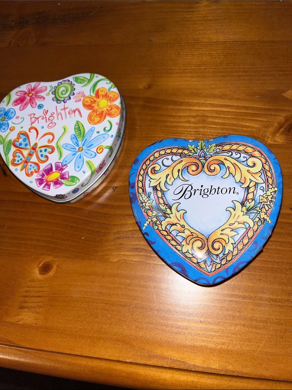 Brighton Heart Trinket Tin Duo - Blue, White & Multicolor